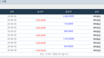 얀카지노 출금후기 이틀동안 잃은거 찾아왔네