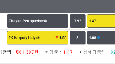 축구 우크라이나컵 Polissya Zhytomyr 일반승 FK Karpaty Halych 3오바 적특 두폴더 적중