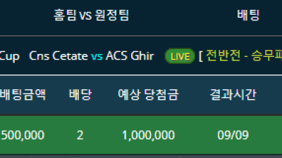 축구 루마니아컵 CNs Cetate vs ACS Ghir 전반전 무승부 라이브실시간배팅 적중